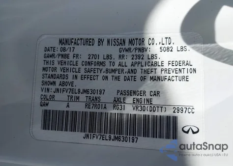 2018 Infiniti Q60 3.0T Red Sport 400 from USA, damaged, VIN JN1FV7EL9JM630197
